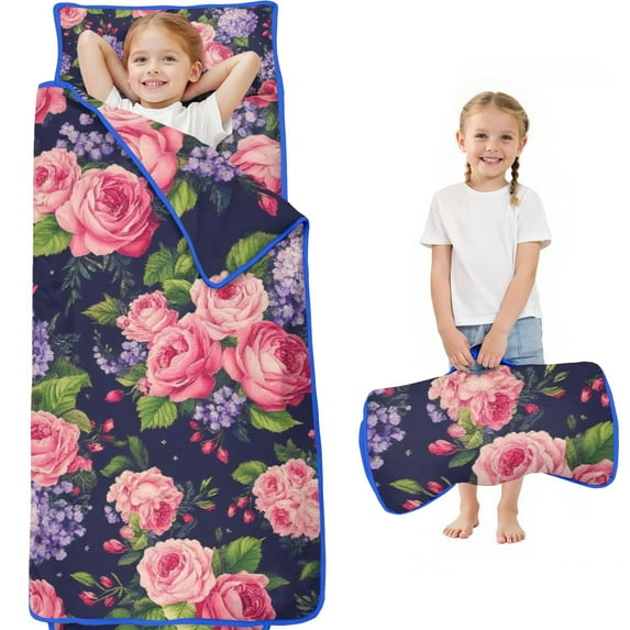 Pioneer Flower Floral Print Pattern Toddler Nap Mats for Kids Preschool,Sleeping Mat Bag or Kids,Toddler Sleeping Bag,Toddler Nap Mat or Daycare