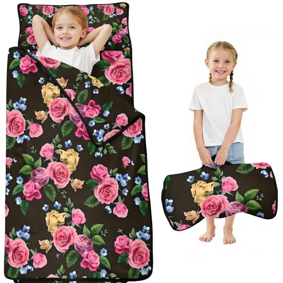 Pioneer Flower Floral Print Pattern Toddler Nap Mats for Kids Preschool,Sleeping Mat Bag or Kids,Toddler Sleeping Bag,Toddler Nap Mat or Daycare