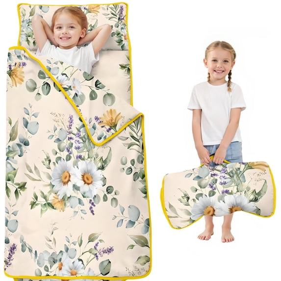 Pioneer Flower Floral Print Pattern Toddler Nap Mats for Kids Preschool,Sleeping Mat Bag or Kids,Toddler Sleeping Bag,Toddler Nap Mat or Daycare