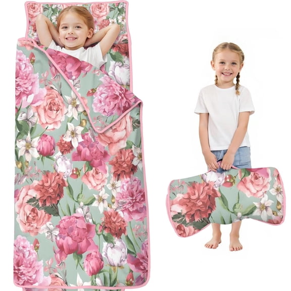 Pioneer Flower Floral Print Pattern Toddler Nap Mats for Kids Preschool,Sleeping Mat Bag or Kids,Toddler Sleeping Bag,Toddler Nap Mat or Daycare