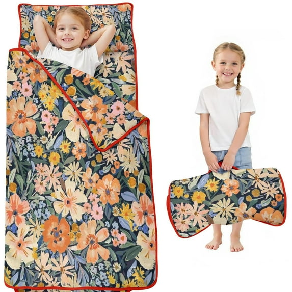 Pioneer Flower Floral Print Pattern Toddler Nap Mats for Kids Preschool,Sleeping Mat Bag or Kids,Toddler Sleeping Bag,Toddler Nap Mat or Daycare