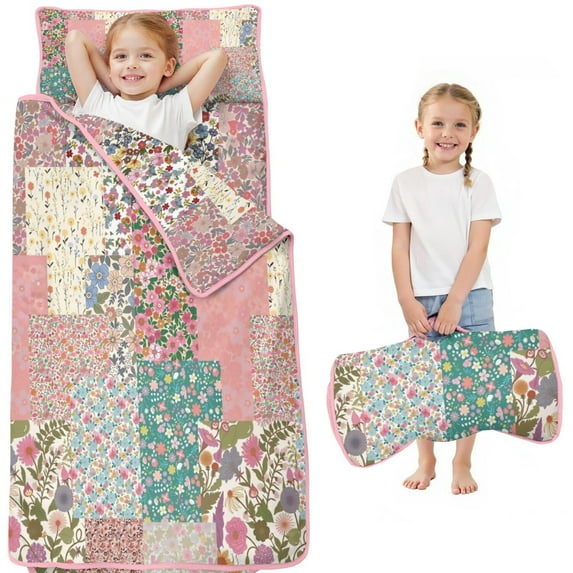 Pioneer Flower Floral Print Pattern Toddler Nap Mats for Kids Preschool,Sleeping Mat Bag or Kids,Toddler Sleeping Bag,Toddler Nap Mat or Daycare