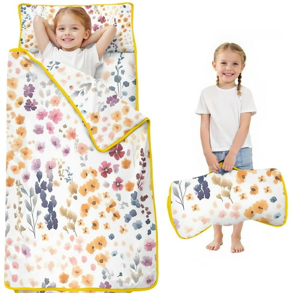 Pioneer Flower Floral Print Pattern Toddler Nap Mats for Kids Preschool,Sleeping Mat Bag or Kids,Toddler Sleeping Bag,Toddler Nap Mat or Daycare