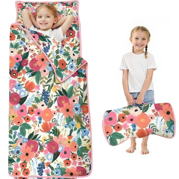 Pioneer Flower Floral Print Pattern Toddler Nap Mats for Kids Preschool,Sleeping Mat Bag or Kids,Toddler Sleeping Bag,Toddler Nap Mat or Daycare