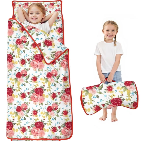 Pioneer Flower Floral Print Pattern Toddler Nap Mats for Kids Preschool,Sleeping Mat Bag or Kids,Toddler Sleeping Bag,Toddler Nap Mat or Daycare