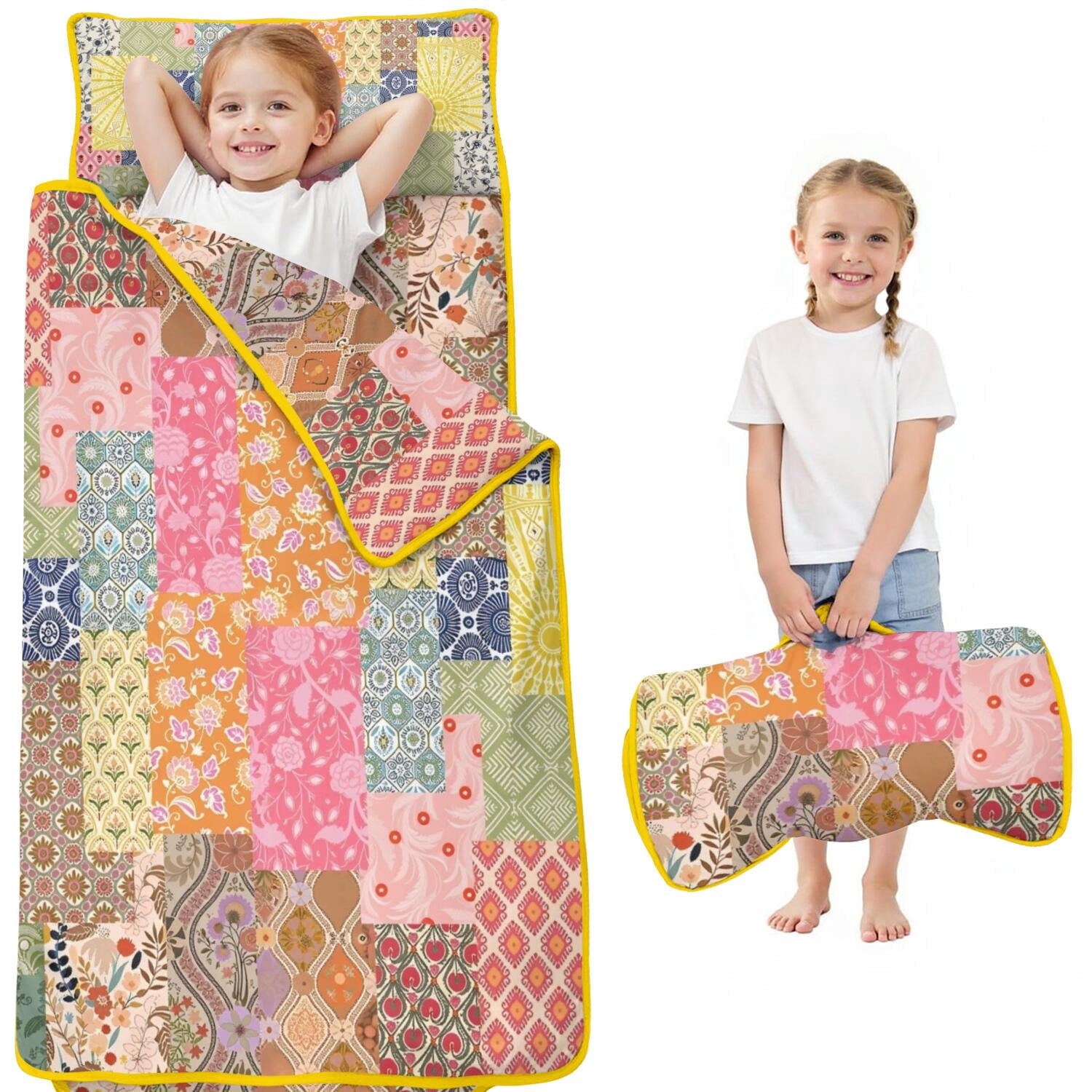 Nap Rug Pattern Pioneer Flower Floral Print Pattern Toddler Nap Mats for Kids Preschool ...