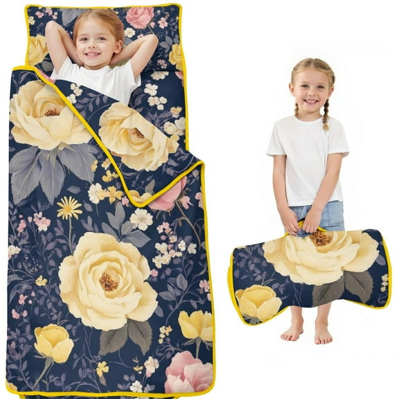 Pioneer Flower Floral Print Pattern Toddler Nap Mats for Kids Preschool,Sleeping Mat Bag or Kids,Toddler Sleeping Bag,Toddler Nap Mat or Daycare