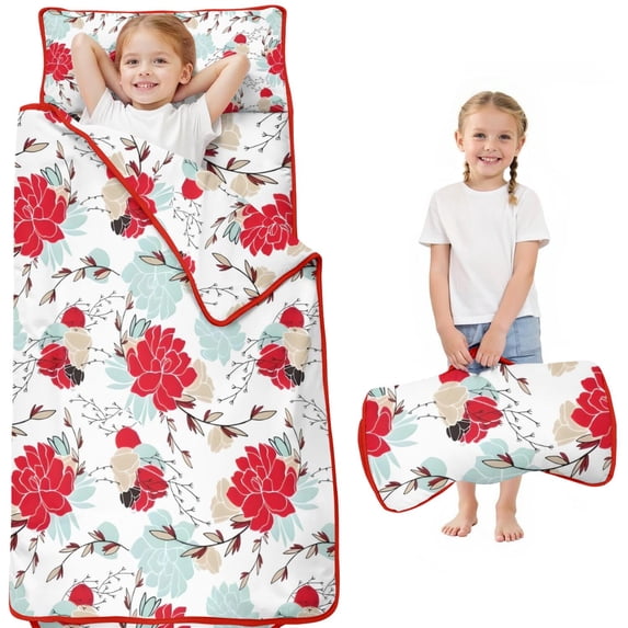 Pioneer Flower Floral Print Pattern Toddler Nap Mats for Kids Preschool,Sleeping Mat Bag or Kids,Toddler Sleeping Bag,Toddler Nap Mat or Daycare