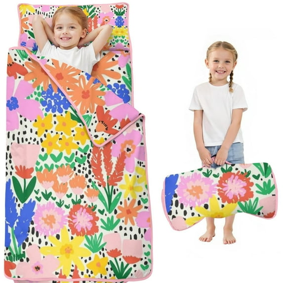 Pioneer Flower Floral Print Pattern Toddler Nap Mats for Kids Preschool,Sleeping Mat Bag or Kids,Toddler Sleeping Bag,Toddler Nap Mat or Daycare