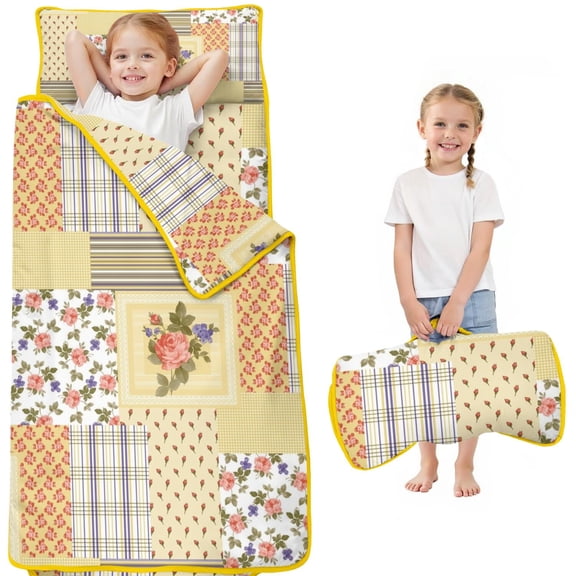 Pioneer Flower Floral Print Pattern Toddler Nap Mats for Kids Preschool,Sleeping Mat Bag or Kids,Toddler Sleeping Bag,Toddler Nap Mat or Daycare