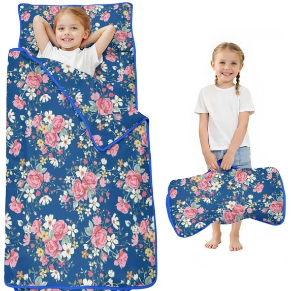 Pioneer Flower Floral Print Pattern Toddler Nap Mats for Kids Preschool,Sleeping Mat Bag or Kids,Toddler Sleeping Bag,Toddler Nap Mat or Daycare