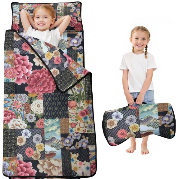 Pioneer Flower Floral Print Pattern Toddler Nap Mats for Kids Preschool,Sleeping Mat Bag or Kids,Toddler Sleeping Bag,Toddler Nap Mat or Daycare