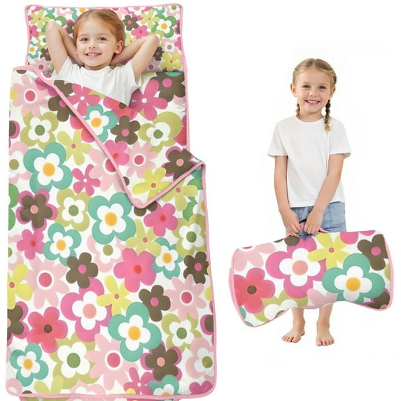 Pioneer Flower Floral Print Pattern Toddler Nap Mats for Kids Preschool,Sleeping Mat Bag or Kids,Toddler Sleeping Bag,Toddler Nap Mat or Daycare