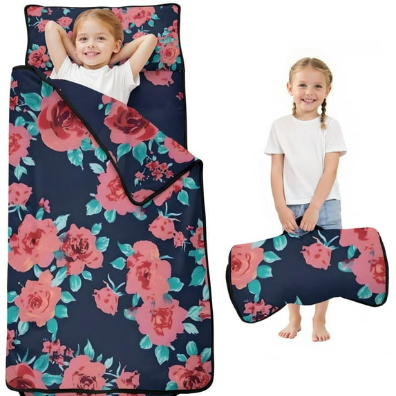 Pioneer Flower Floral Print Pattern Toddler Nap Mats for Kids Preschool,Sleeping Mat Bag or Kids,Toddler Sleeping Bag,Toddler Nap Mat or Daycare