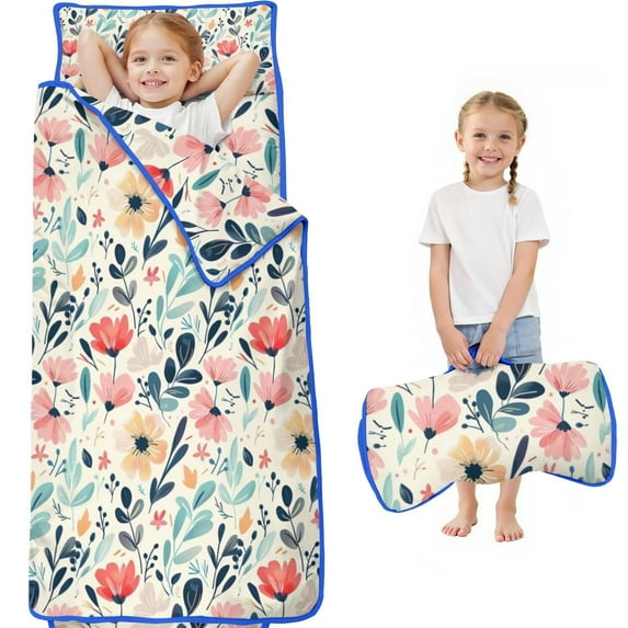 Pioneer Flower Floral Print Pattern Toddler Nap Mats for Kids Preschool,Sleeping Mat Bag or Kids,Toddler Sleeping Bag,Toddler Nap Mat or Daycare