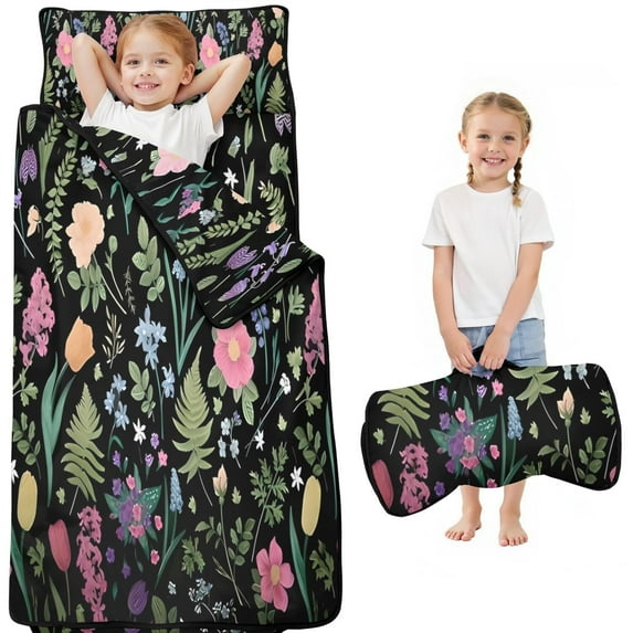 Pioneer Flower Floral Print Pattern Toddler Nap Mats for Kids Preschool,Sleeping Mat Bag or Kids,Toddler Sleeping Bag,Toddler Nap Mat or Daycare