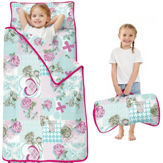 Pioneer Flower Floral Print Pattern Toddler Nap Mats for Kids Preschool,Sleeping Mat Bag or Kids,Toddler Sleeping Bag,Toddler Nap Mat or Daycare