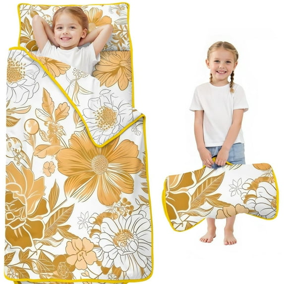 Pioneer Flower Floral Print Pattern Toddler Nap Mats for Kids Preschool,Sleeping Mat Bag or Kids,Toddler Sleeping Bag,Toddler Nap Mat or Daycare