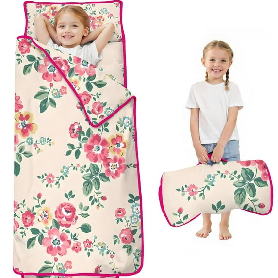 Pioneer Flower Floral Print Pattern Toddler Nap Mats for Kids Preschool,Sleeping Mat Bag or Kids,Toddler Sleeping Bag,Toddler Nap Mat or Daycare