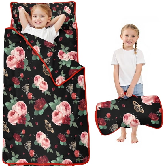 Pioneer Flower Floral Print Pattern Toddler Nap Mats for Kids Preschool,Sleeping Mat Bag or Kids,Toddler Sleeping Bag,Toddler Nap Mat or Daycare