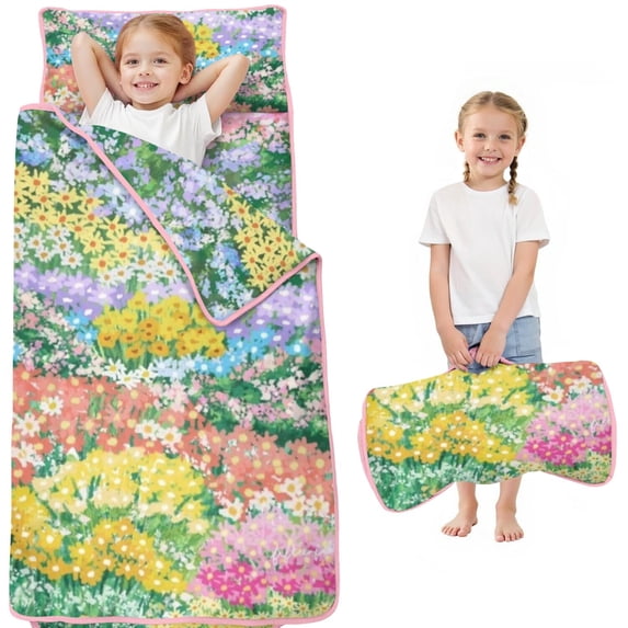 Pioneer Flower Floral Print Pattern Toddler Nap Mats for Kids Preschool,Sleeping Mat Bag or Kids,Toddler Sleeping Bag,Toddler Nap Mat or Daycare