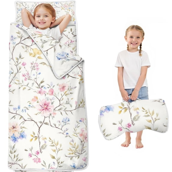 Pioneer Flower Floral Print Pattern Toddler Nap Mats for Kids Preschool,Sleeping Mat Bag or Kids,Toddler Sleeping Bag,Toddler Nap Mat or Daycare