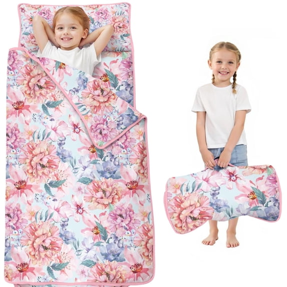 Pioneer Flower Floral Print Pattern Toddler Nap Mats for Kids Preschool,Sleeping Mat Bag or Kids,Toddler Sleeping Bag,Toddler Nap Mat or Daycare