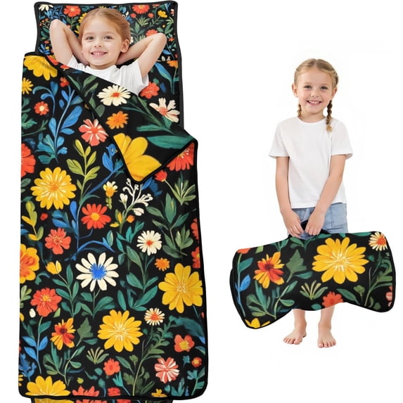 Pioneer Flower Floral Print Pattern Toddler Nap Mats for Kids Preschool,Sleeping Mat Bag or Kids,Toddler Sleeping Bag,Toddler Nap Mat or Daycare