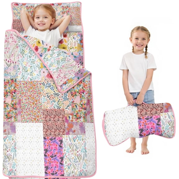 Pioneer Flower Floral Print Pattern Toddler Nap Mats for Kids Preschool,Sleeping Mat Bag or Kids,Toddler Sleeping Bag,Toddler Nap Mat or Daycare
