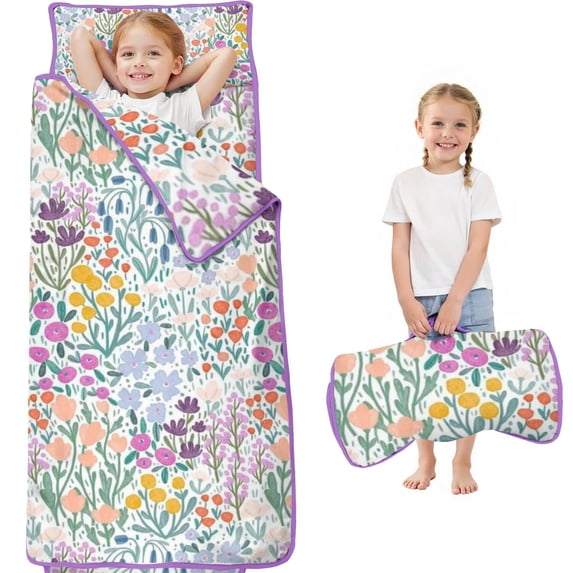 Pioneer Flower Floral Print Pattern Toddler Nap Mats for Kids Preschool,Sleeping Mat Bag or Kids,Toddler Sleeping Bag,Toddler Nap Mat or Daycare