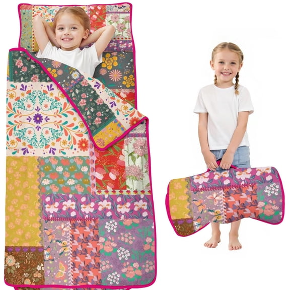 Pioneer Flower Floral Print Pattern Toddler Nap Mats for Kids Preschool,Sleeping Mat Bag or Kids,Toddler Sleeping Bag,Toddler Nap Mat or Daycare
