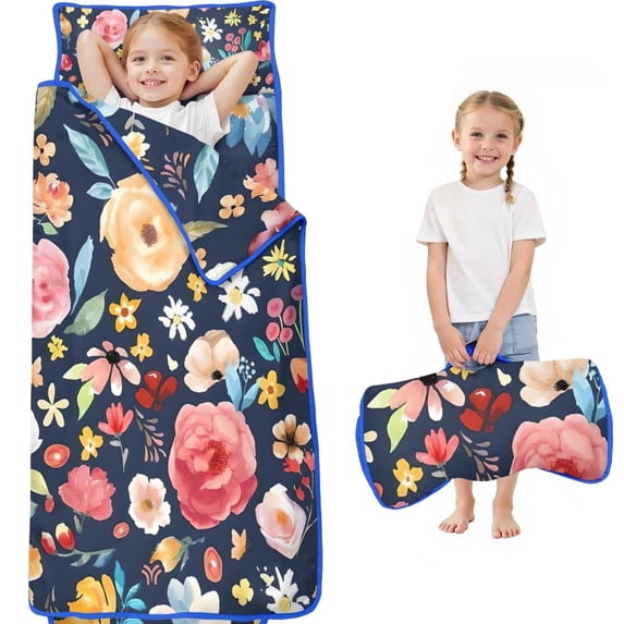 Pioneer Flower Floral Print Pattern Toddler Nap Mats for Kids Preschool,Sleeping Mat Bag or Kids,Toddler Sleeping Bag,Toddler Nap Mat or Daycare