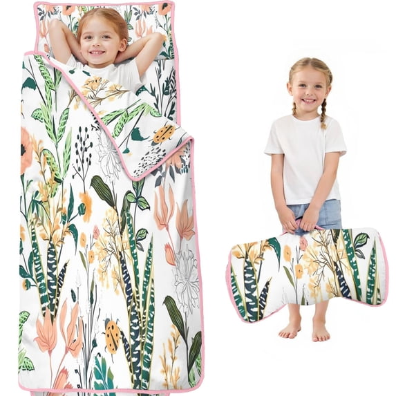 Pioneer Flower Floral Print Pattern Toddler Nap Mats for Kids Preschool,Sleeping Mat Bag or Kids,Toddler Sleeping Bag,Toddler Nap Mat or Daycare