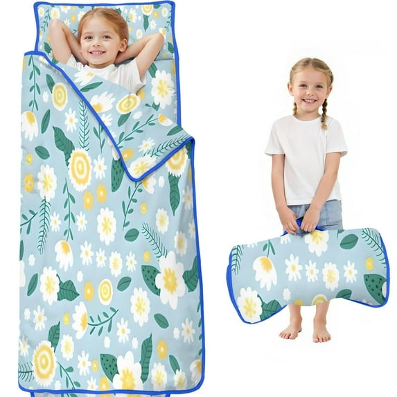 Pioneer Flower Floral Print Pattern Toddler Nap Mats for Kids Preschool,Sleeping Mat Bag or Kids,Toddler Sleeping Bag,Toddler Nap Mat or Daycare