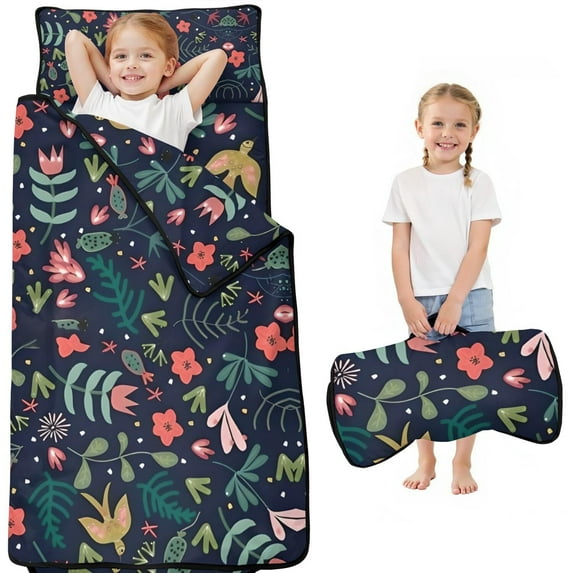 Pioneer Flower Floral Print Pattern Toddler Nap Mats for Kids Preschool,Sleeping Mat Bag or Kids,Toddler Sleeping Bag,Toddler Nap Mat or Daycare