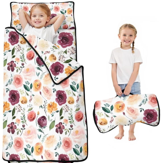 Pioneer Flower Floral Print Pattern Toddler Nap Mats for Kids Preschool,Sleeping Mat Bag or Kids,Toddler Sleeping Bag,Toddler Nap Mat or Daycare