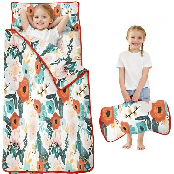 Pioneer Flower Floral Print Pattern Toddler Nap Mats for Kids Preschool,Sleeping Mat Bag or Kids,Toddler Sleeping Bag,Toddler Nap Mat or Daycare