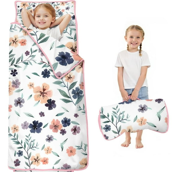 Pioneer Flower Floral Print Pattern Toddler Nap Mats for Kids Preschool,Sleeping Mat Bag or Kids,Toddler Sleeping Bag,Toddler Nap Mat or Daycare