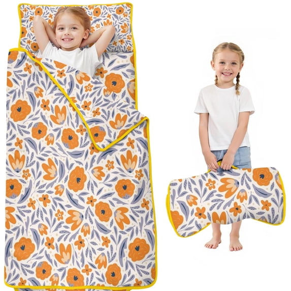 Pioneer Flower Floral Print Pattern Toddler Nap Mats for Kids Preschool,Sleeping Mat Bag or Kids,Toddler Sleeping Bag,Toddler Nap Mat or Daycare
