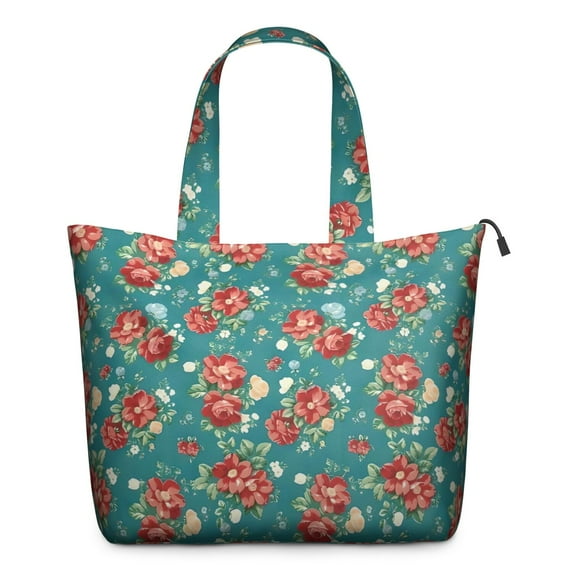 Pioneer Flower Floral Print Pattern Travel Tote Bags for Women Carry On,Large Weekender Bags for Women Travel,Multi Functional Duffle Bag for Work,Shopping,Sports