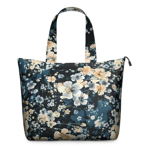 Pioneer Flower Floral Print Pattern Travel Tote Bags for Women Carry On,Large Weekender Bags for Women Travel,Multi Functional Duffle Bag for Work,Shopping,Sports