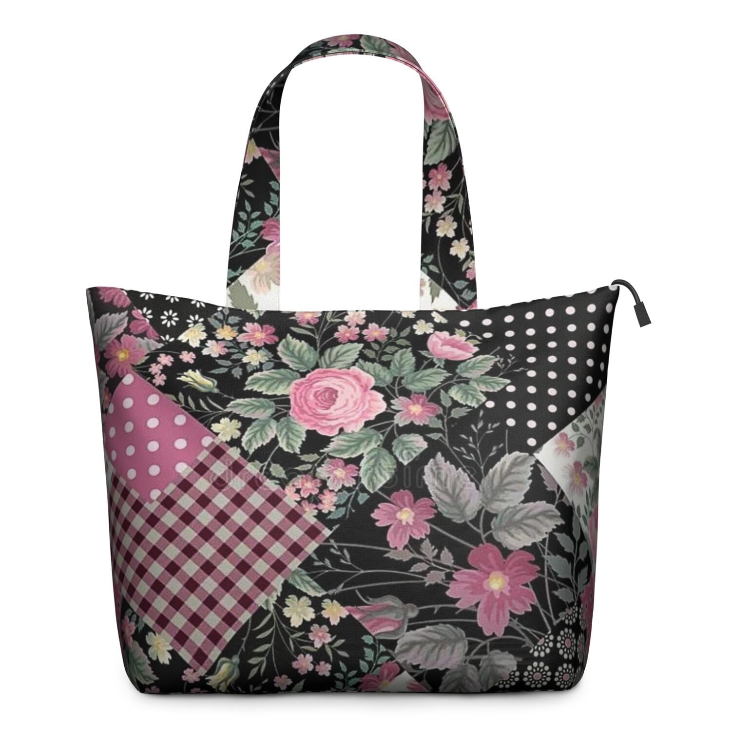 Pioneer Flower Floral Print Pattern Travel Tote Bags for Women Carry On,Large Weekender Bags for Women Travel,Multi Functional Duffle Bag for Work,Shopping,Sports