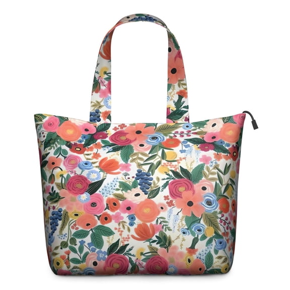 Pioneer Flower Floral Print Pattern Travel Tote Bags for Women Carry On,Large Weekender Bags for Women Travel,Multi Functional Duffle Bag for Work,Shopping,Sports