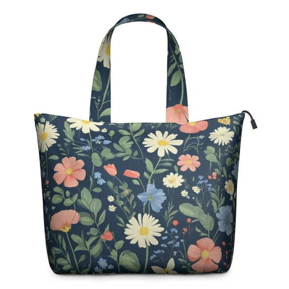 Pioneer Flower Floral Print Pattern Travel Tote Bags for Women Carry On,Large Weekender Bags for Women Travel,Multi Functional Duffle Bag for Work,Shopping,Sports