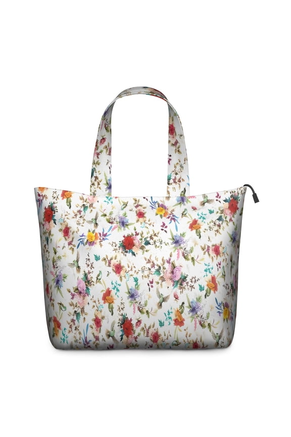 Pioneer Flower Floral Print Pattern Travel Tote Bags for Women Carry On,Large Weekender Bags for Women Travel,Multi Functional Duffle Bag for Work,Shopping,Sports
