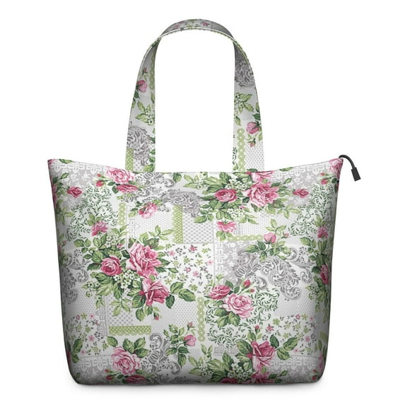 Pioneer Flower Floral Print Pattern Travel Tote Bags for Women Carry On,Large Weekender Bags for Women Travel,Multi Functional Duffle Bag for Work,Shopping,Sports