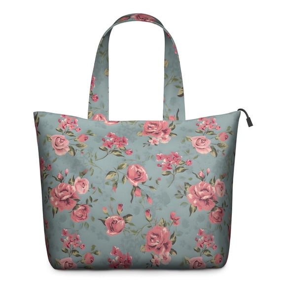 Pioneer Flower Floral Print Pattern Travel Tote Bags for Women Carry On,Large Weekender Bags for Women Travel,Multi Functional Duffle Bag for Work,Shopping,Sports