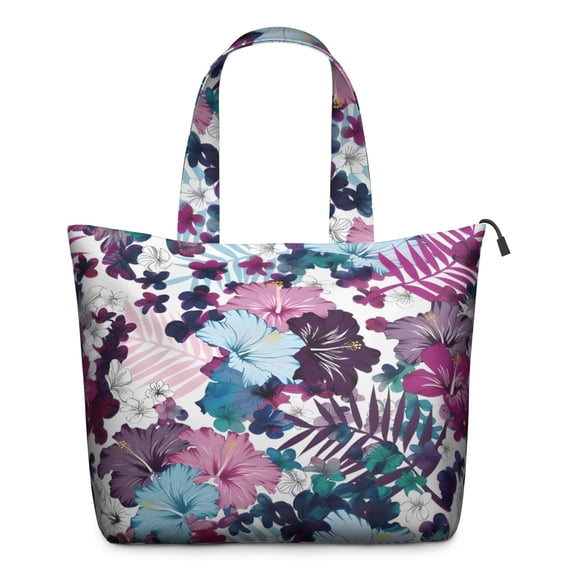 Pioneer Flower Floral Print Pattern Travel Tote Bags for Women Carry On,Large Weekender Bags for Women Travel,Multi Functional Duffle Bag for Work,Shopping,Sports