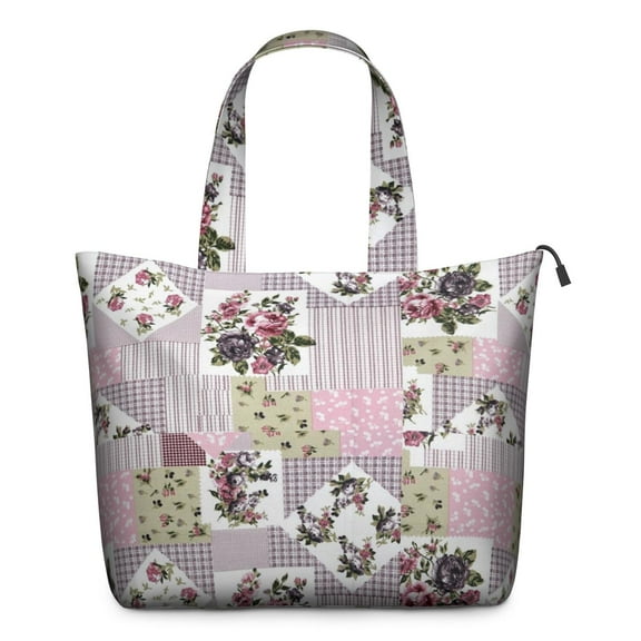 Pioneer Flower Floral Print Pattern Travel Tote Bags for Women Carry On,Large Weekender Bags for Women Travel,Multi Functional Duffle Bag for Work,Shopping,Sports