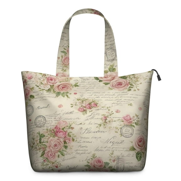 Pioneer Flower Floral Print Pattern Travel Tote Bags for Women Carry On,Large Weekender Bags for Women Travel,Multi Functional Duffle Bag for Work,Shopping,Sports